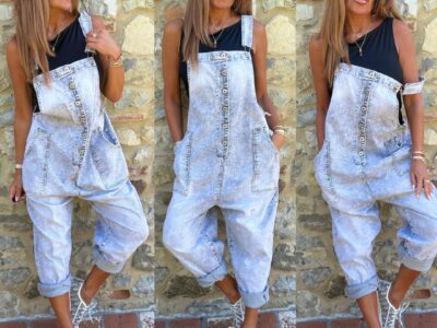 Jeans zahradníky Beata/šedé